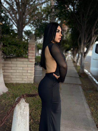 Vestido mesh descubierto