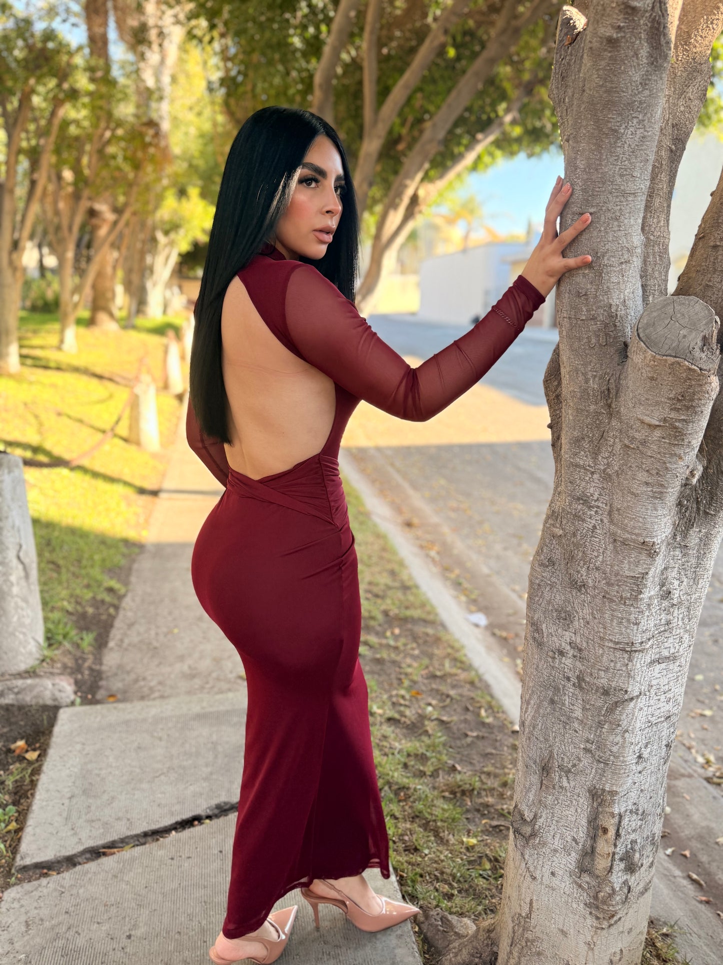 Vestido mesh descubierto